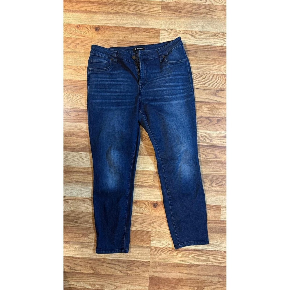 D.Jeans Womens Size 14 Dark Wash Skinny Jeans High Rise Stretch Denim Indigo